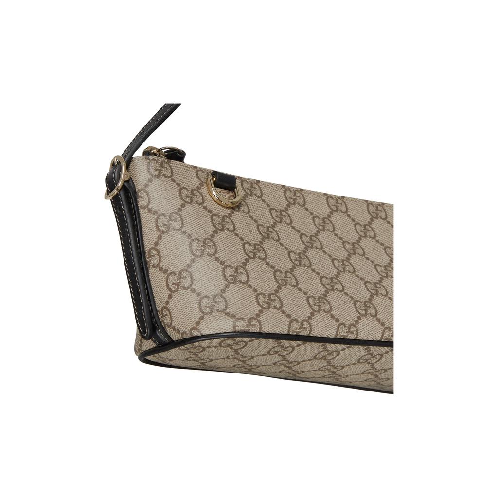Gucci GG Emblem Light Gold Hardware Fabric Shoulder Bag Small Women shoulder bag Black Brown 847281-FAEUC-9741