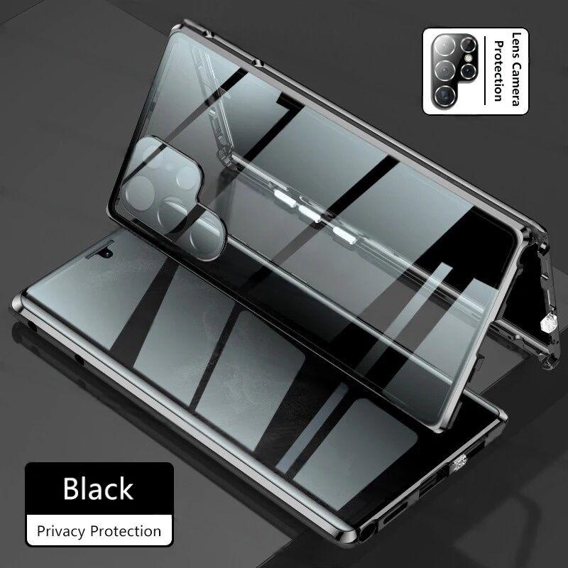 Магнитный чехол-книжка с защитой от подглядывания 360° для Samsung Galaxy S26 S25 S24 S23 S22 S21 Ultra Plus S24+ S23 FE S25+ с крышкой из закаленного стекла и бамперами для телефона