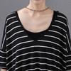 Футболка большого размера для женщин в полоску с рукавами «летучая мышь» и короткими рукавами средней длины