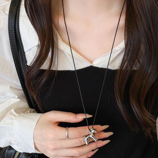 3D Подвеска в виде лошади, Эмалевое ожерелье с мини-подвеской в виде лошади, Милое ожерелье с длинной цепочкой в виде лошади, Подарок для мужчин, женщин, любителей лошадей