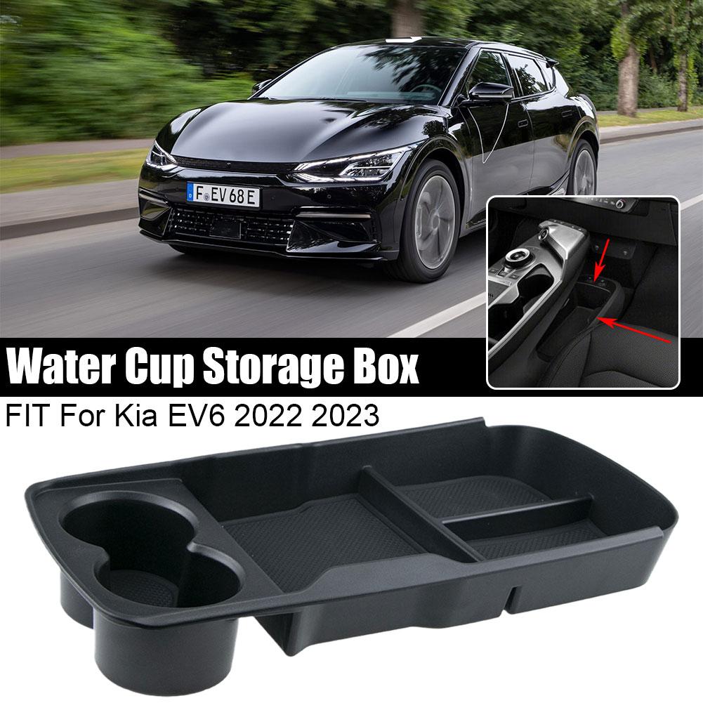 Подходит для Kia EV6 2022 2023 ABS черный салон подлокотник ящик полка центральная водная консоль Accesso F5B5