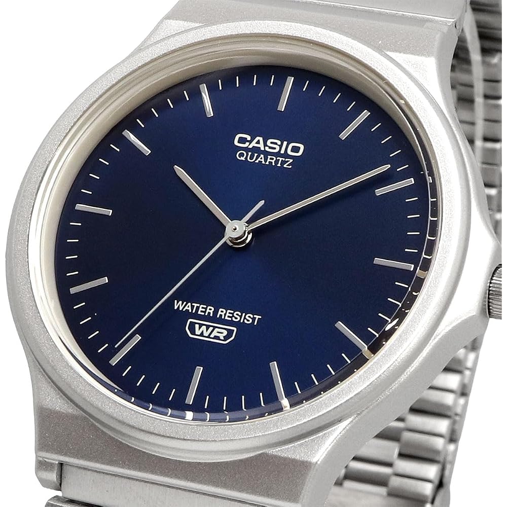 [Casio] CASIO Analog Watch, Cheap Casio MQ-24DA-2A, Unisex, Deep Blue Sunburst Dial, Silver Metal Band, Overseas Model [Parallel Import]