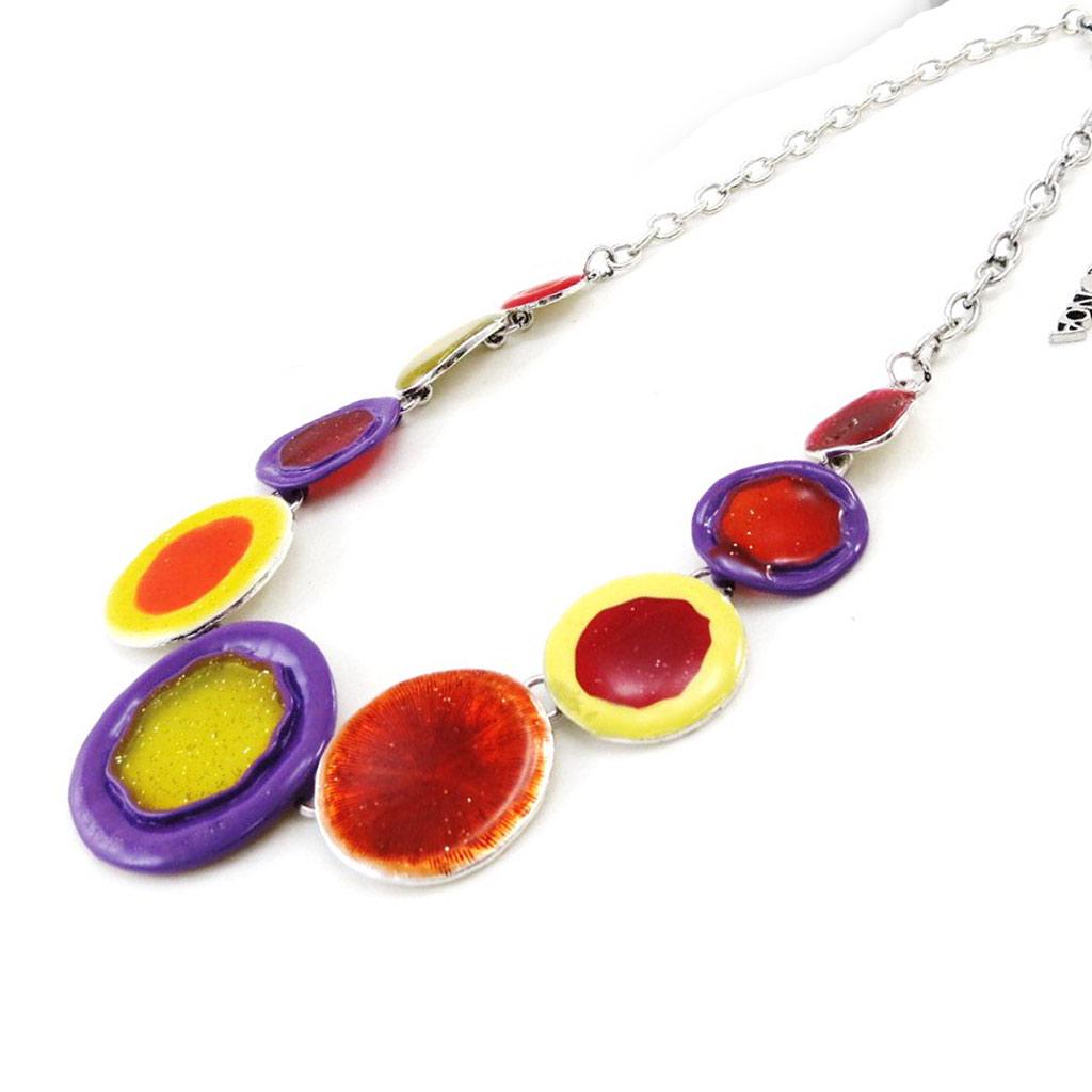 NOA [I9972] - Дизайнерское колье «Бора-Бора» оранжево-фиолетовое.