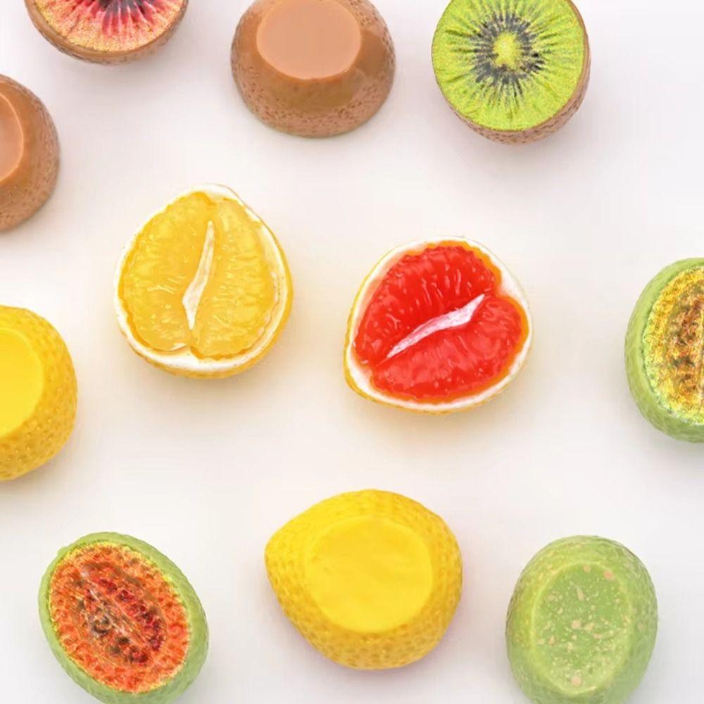 20PCS Mini Size Fruit Half Cut Models Half Cut Simulated Fruit Charm For Doll House