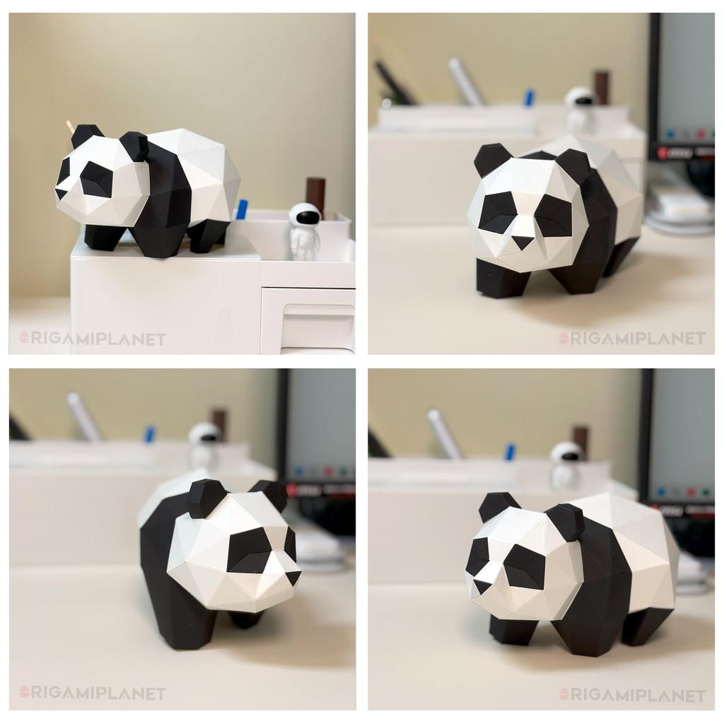 ORIGAMIPLANET 3D Оригами Бумажный Конструктор Панда Fun DIY 3D Модель Панды из Бумаги для Подростков Легкая Ручная Работа Фигурка Животного Скульптура Подарочный Набор для