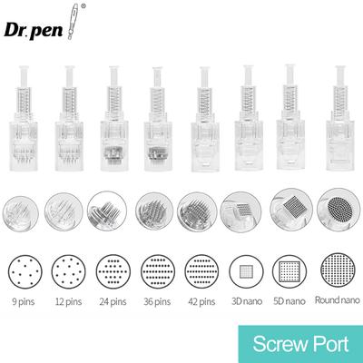 Одноразовые картриджи с винтовым портом, электрическая ручка для микронидлинга, игла для дермы, сменные иглы для мезотерапии, 10 шт./лот