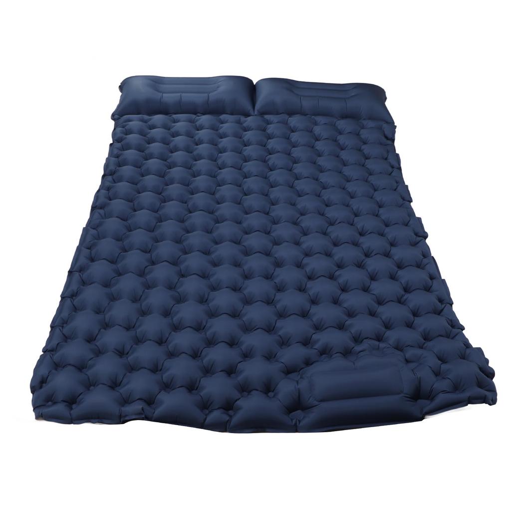 Двойной надувной кемпинговый коврик с подушкой, эргономичный дизайн, водонепроницаемый нейлоновый кемпинговый коврик