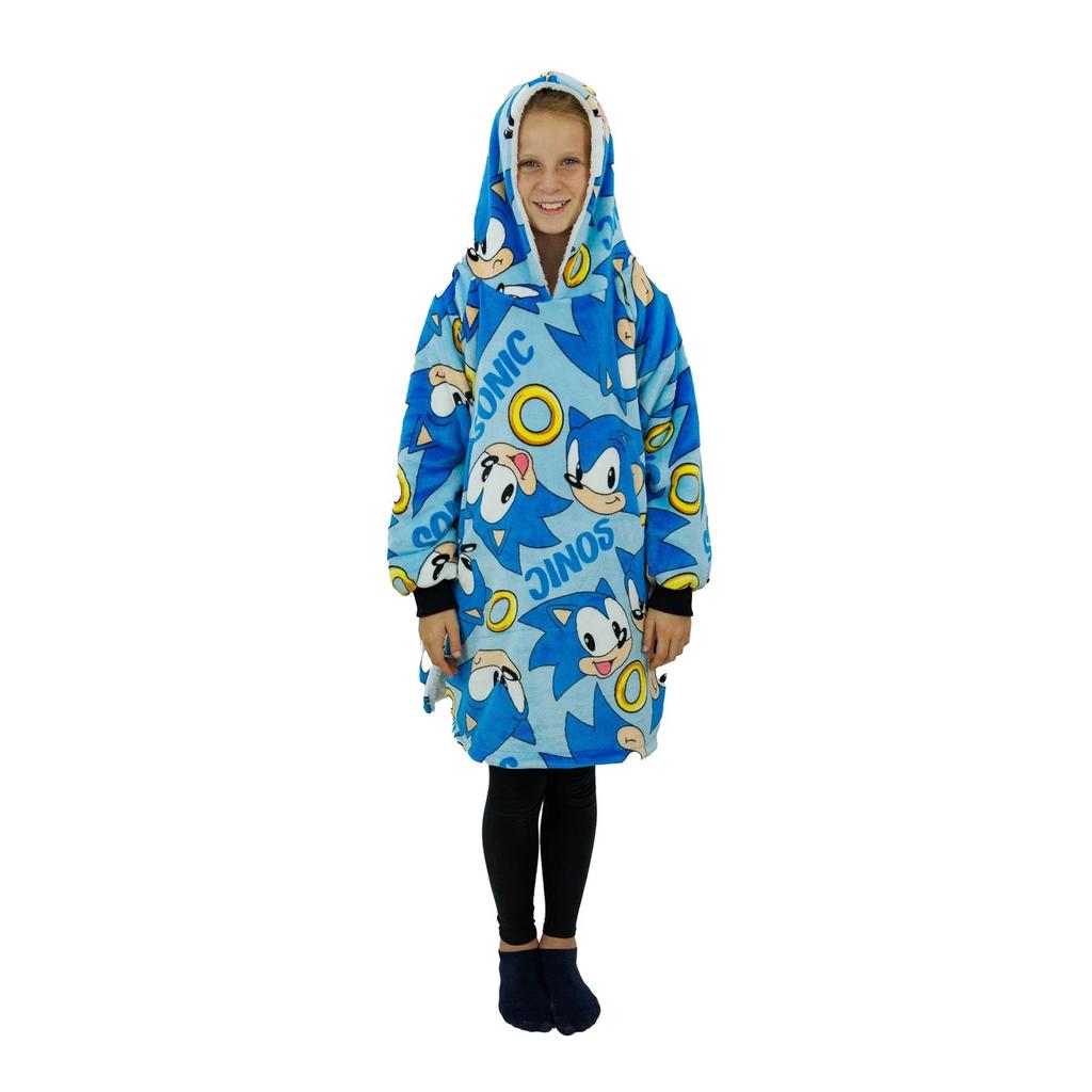 Sonic The Hedgehog Childrens/Kids Icon Fleece Oversized Blanket Hoodie