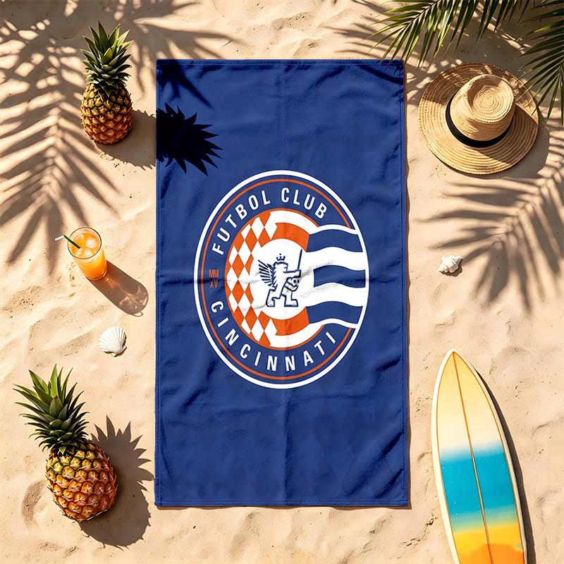 FC Cincinnati (1) Theme Beach Towel Sand Resistant Soft And Comfortable Suitable For The Pool Camping Yoga And Diving A Travel Essential