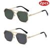 1/2Pcs Metal Double Bridges Square Women Luxury Outdoor Driving Sunglasses Shades Uv400 Men Gradient Lens Sun Glasses Uv400