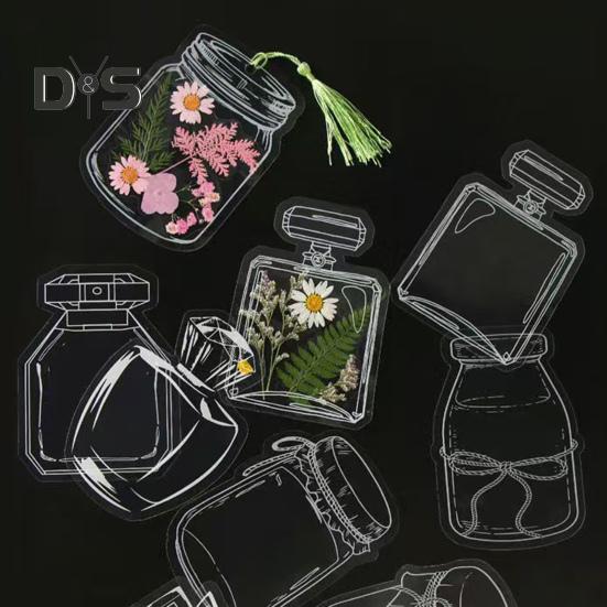 20/100 шт. Прозрачные закладки для книг из сухоцветов своими руками, прозрачные закладки для книг из прессованных цветов с кисточками, самоклеящиеся наклейки для банок