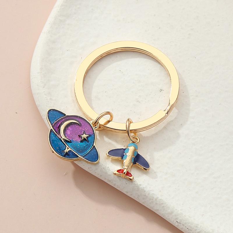 Брелки для ключей с изображением радуги и самолета, кольца, декоративные держатели, подвески, подарочные аксессуары