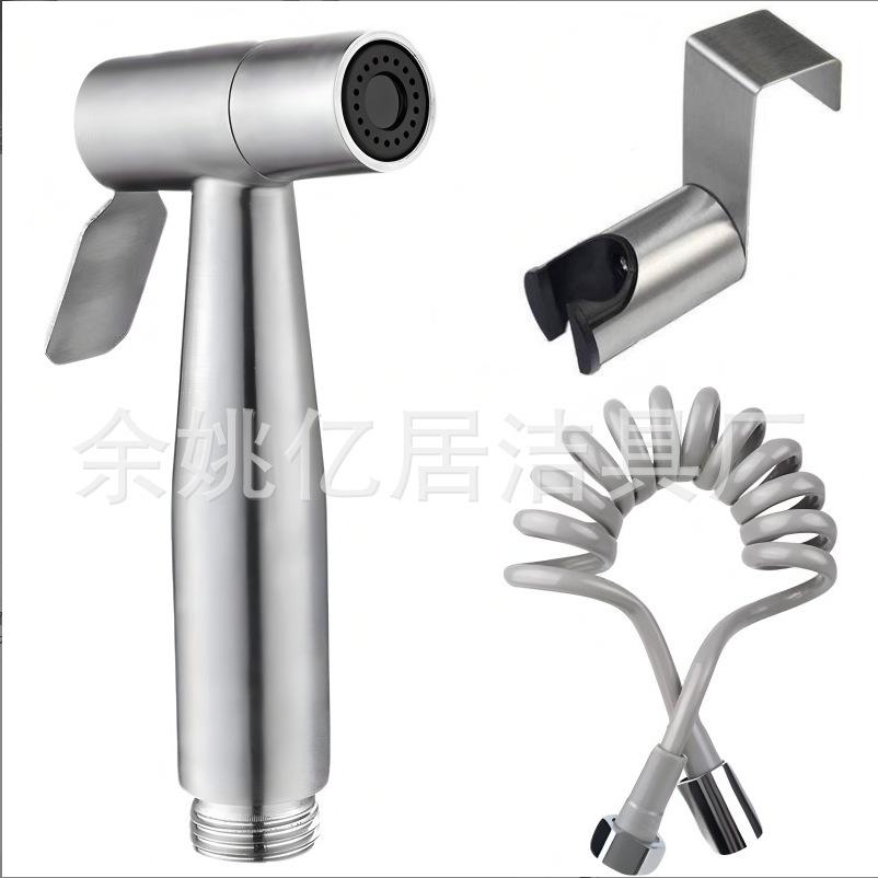Stainless Steel Toilet Spray Gun Set with Pressurized Flush and Diverter