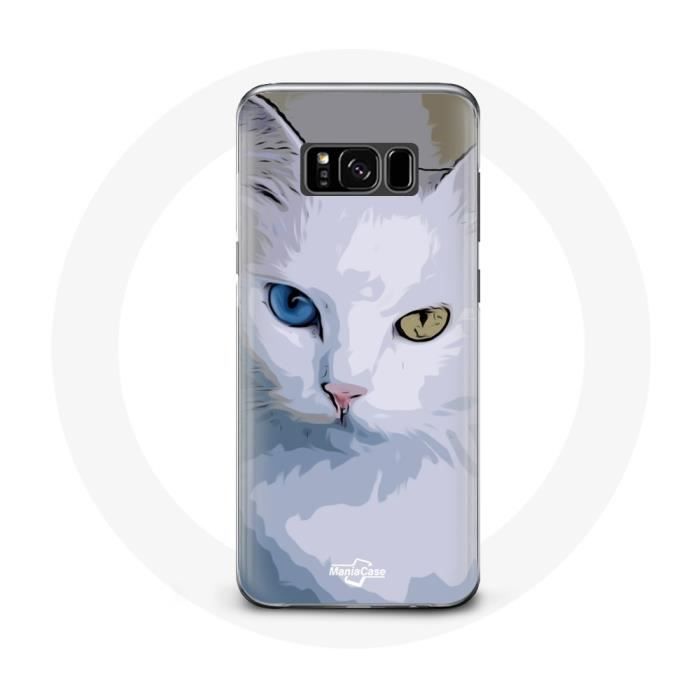 Coque - Turc de van - Samsung Galaxy S8 - Souple - Protection - Chat yeux bleu et jaune