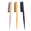 3 Pcs Rat Tail Teasing Hair Brush Add Volume Nylon Bristles 3 Row Hair Styling Teasing Brush