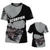 Mens Scorpion Crew Neck Animal Pattern Tee Soft Comfortable Slight Stretch Short Sleeve Regular Fit for Pajamas Everyday Wear