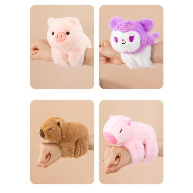 Soft And Cuddly Cartoon Animal Plush Capybara Slap Bracelet For Children