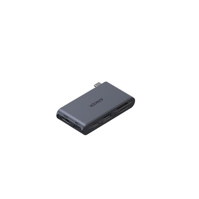 Anker Nano USB-C Hub (6-in-1, 5Gbps) Supports up to 4K, 85W Power Delivery, 5Gbps Data Transfer, with SD/microSD Card Slots Black