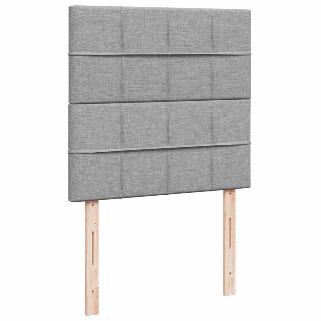 Box Spring Bed with Mattress Light Grey 90 x 200 cm Fabric