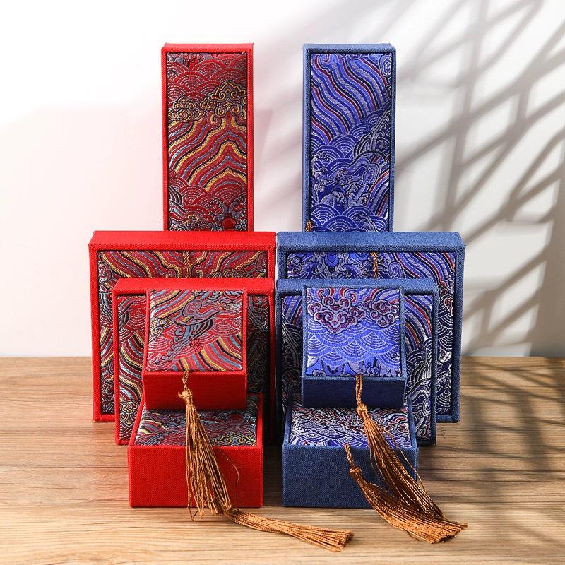Wave Pattern Tassel Jewelry Storage Box for Rings, Bracelets, Necklaces, Pendants