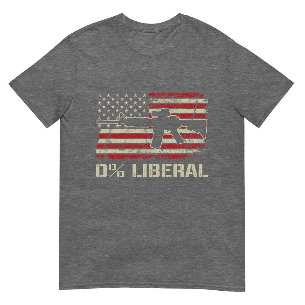 0 Liberal Zero Percent Ar15 Usa Flag Funny Pro Gun Tshirt For Unisex Unisex