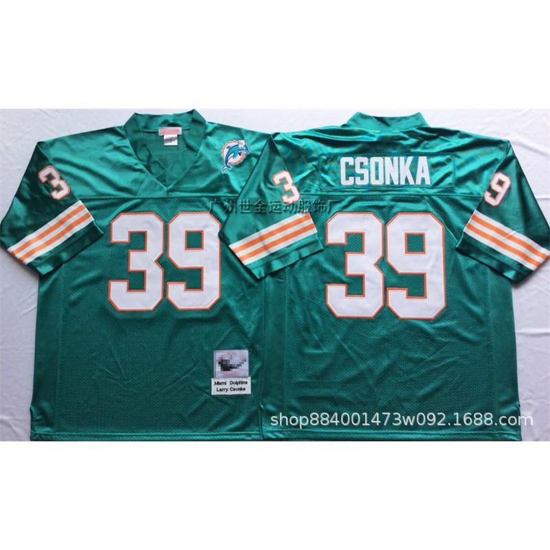 Mens Retro Miami Dolphins Hall Of Fame Football Jersey Cotton Blend Training Shirt Rugby Sports