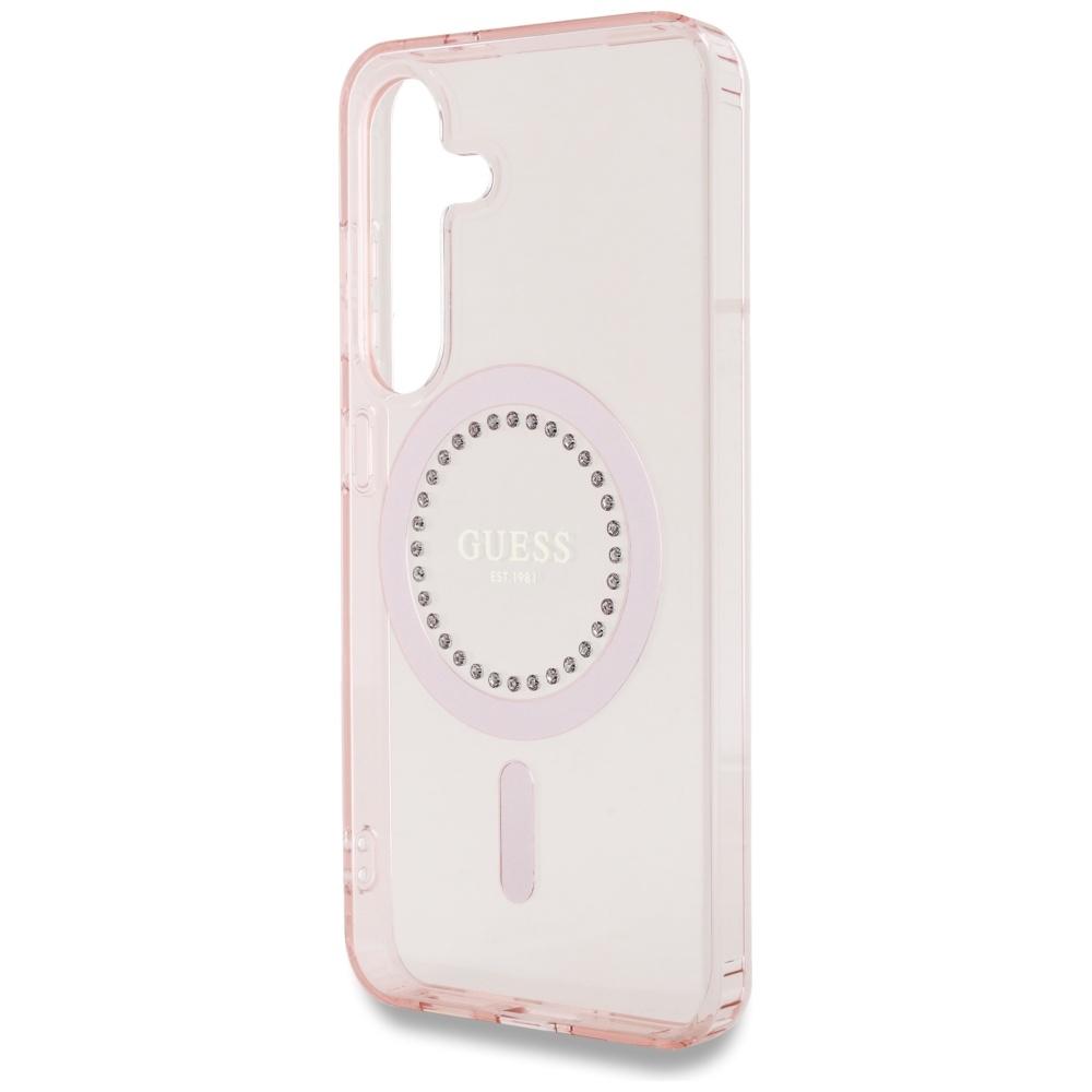 Чехол Для Samsung Galaxy S25 Guess Стразы Magsafe Розовый