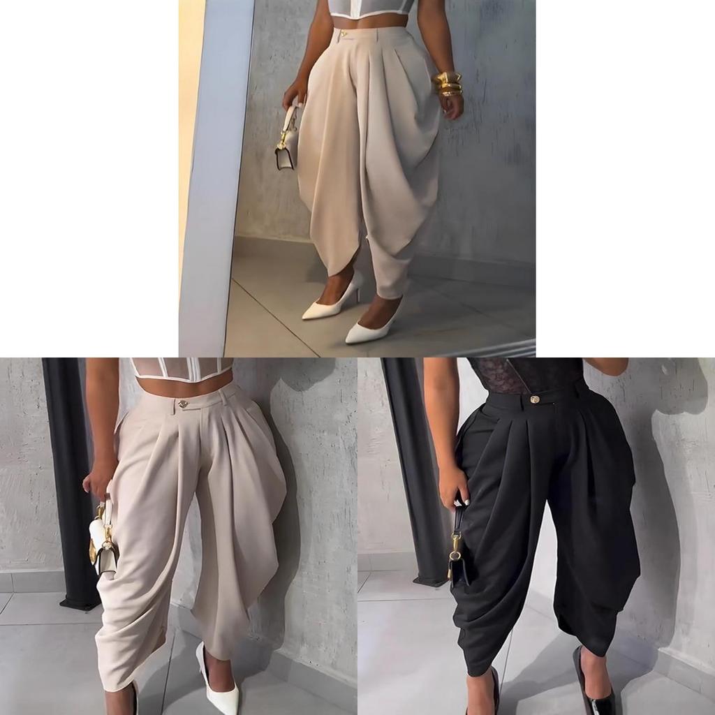 Urban Street Womens Relaxed Wideleg Pants With Polyester Fabric For Casual Wear