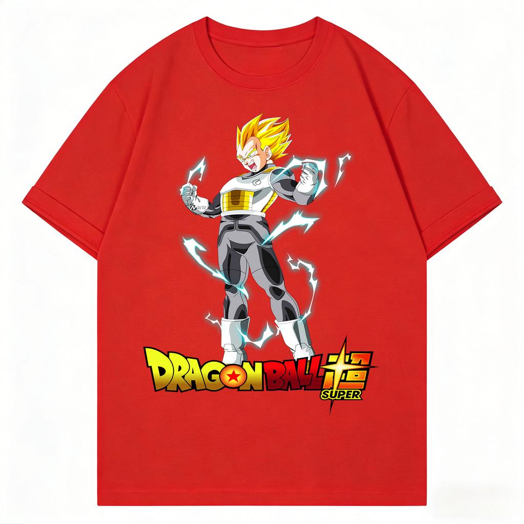 2026 New Dragon Ball Vegeta Anime Printed Short Sleeve Tshirt Mens and Womens Tshirt Mens Tops Sports Tshirt Harajuku