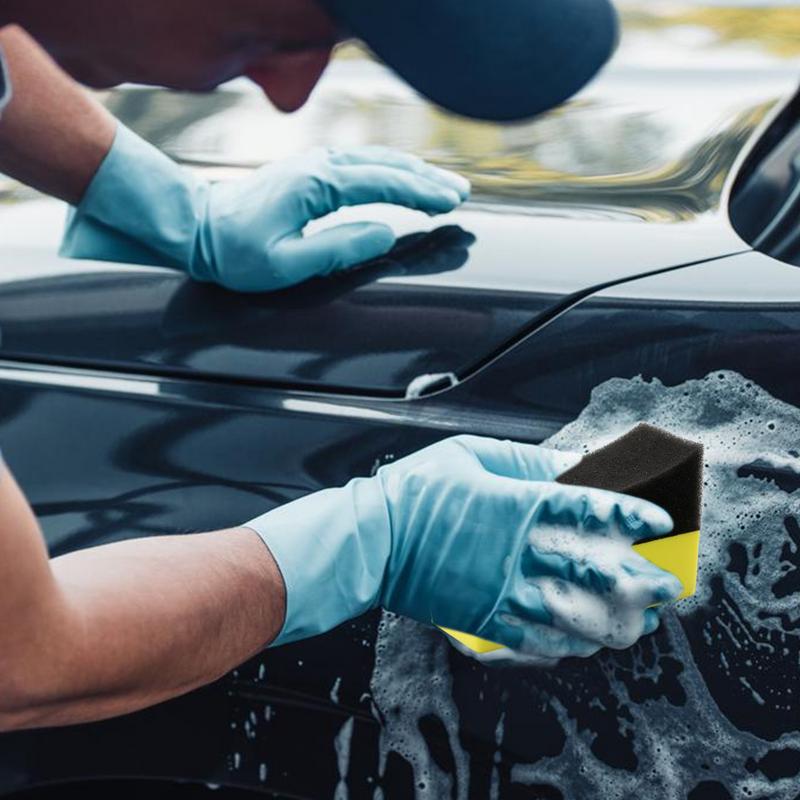 Tire Dressing Sponge Car Tyre Cleaning Sponge Polishing Sponge Wax Buffing Pads Tire Shine 5 Pieces Tire Dressing Applicator