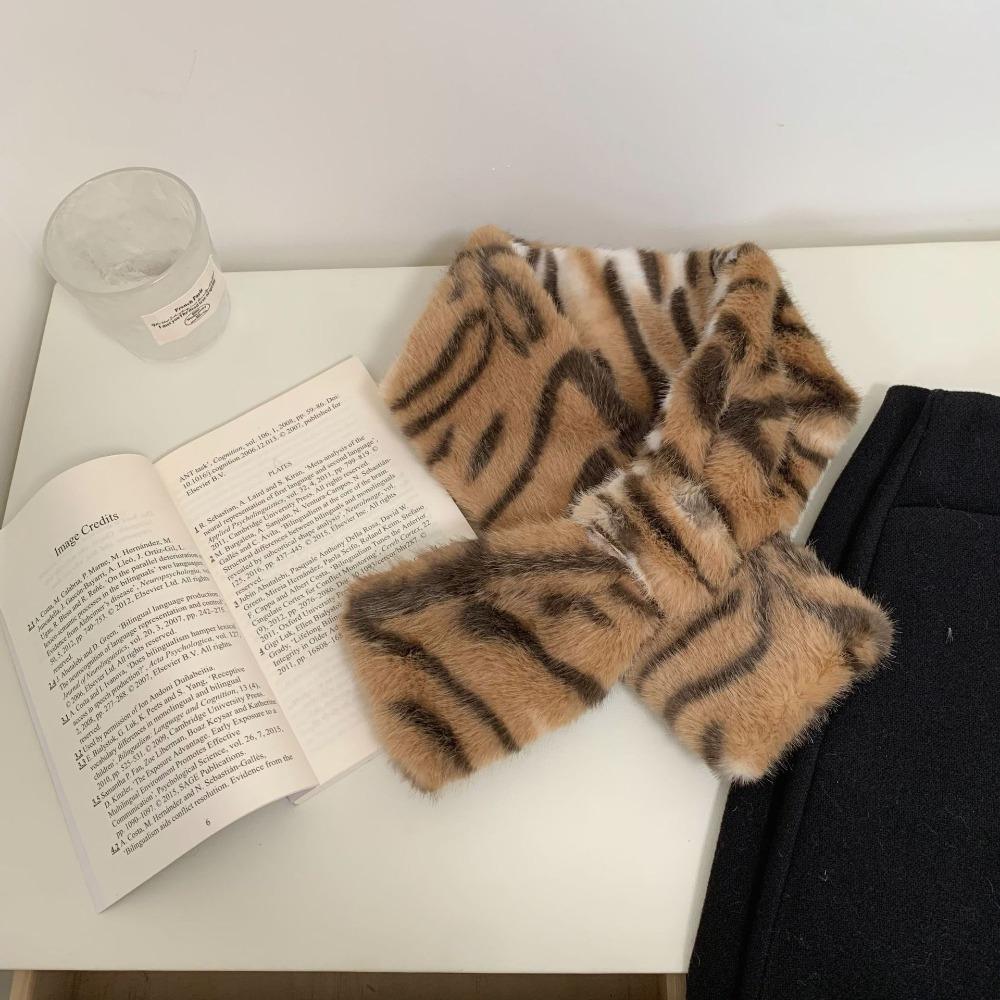 Soft Plush Scarf Windproof Cross Scarf Fashion Neck Wrap  Outdoor