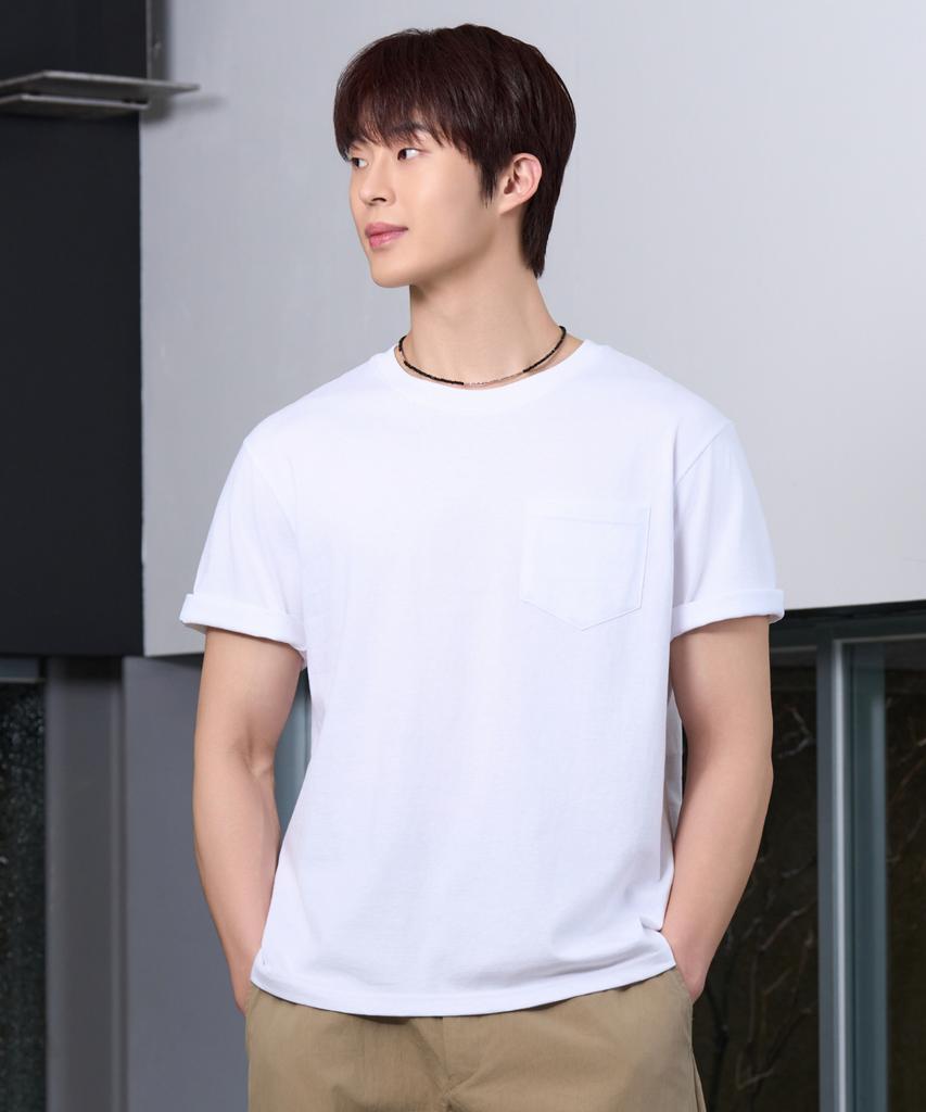 HYOJI 26 Ss Semi-Crop Pocket Round Short Sleeve T-Shirt (4 Colors)