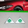 2PCS Al+fa Ro+meo Quatrefoil Green Delta Car Side Fender Emblem Badge Sticker for Al+fa Ro+meo Giulietta Giulia Spider GT