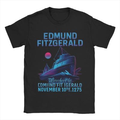 Футболка Edmund Fitzgerald Летняя Большой Корабль Хлопковые Футболки Для Мужчин Трендовая Свободная Футболка С Коротким Рукавом Уличная Одежда Топы