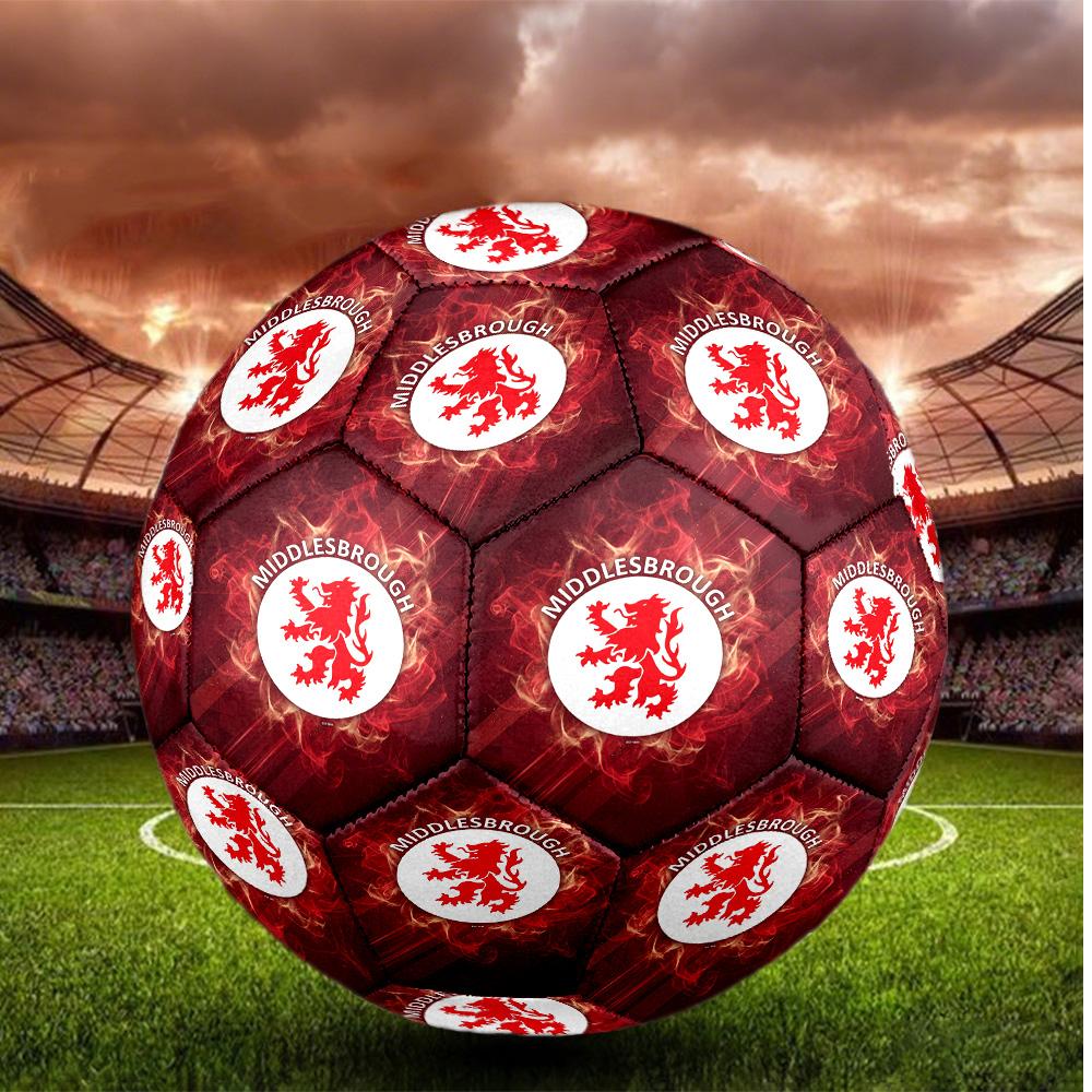 Middlesbrough Size 5 Football High Elastic Soccer Ball For Outdoor Competition Daily Training Play