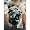 Мужская футболка Cool Lion с 3D-принтом, летняя, для спорта на открытом воздухе, мужская, повседневная, городская, модная, с коротким рукавом, повседневная, мужская футболка