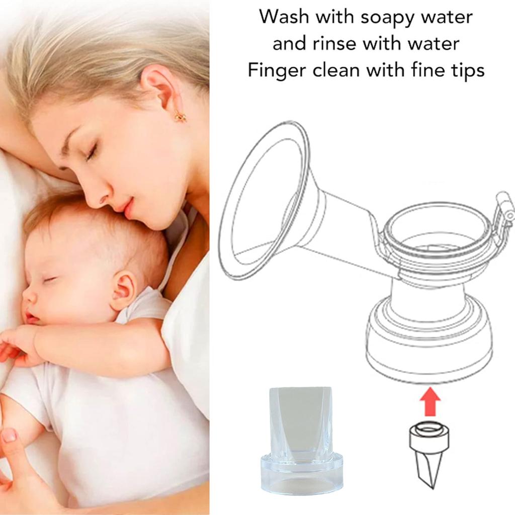 Эффективная силиконовая насадка для молокоотсоса с клапанами «утконос». Резиновые клапаны предотвращают обратный поток молока и повышают эффективность.