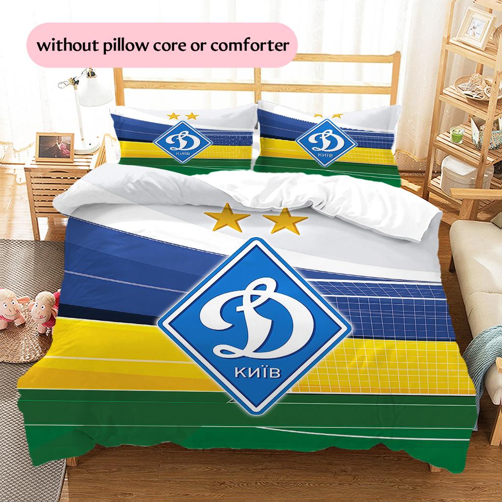 FC Dynamo Kyiv Pattern Bedding Quilt Set Home Decoration Gift (1 * duvet cover + 2 * pillowcase without core)