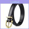 Gold Solid Color Buckle Decoration Women Casual Slim Waist Belt For Daily Use