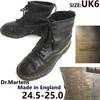 Винтажные рабочие ботинки Dr.Martens 80-х 90-х годов, сделано в Англии, кожаные, 8 отверстий, UK6 24.5 25.0, черные(ИСПОЛЬЗОВАЛ)