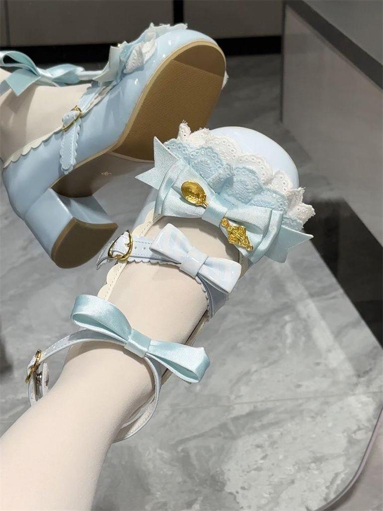 Очаровательные туфли Мэри Джейн в стиле Лолита - Круглый носок с бантом для женщин