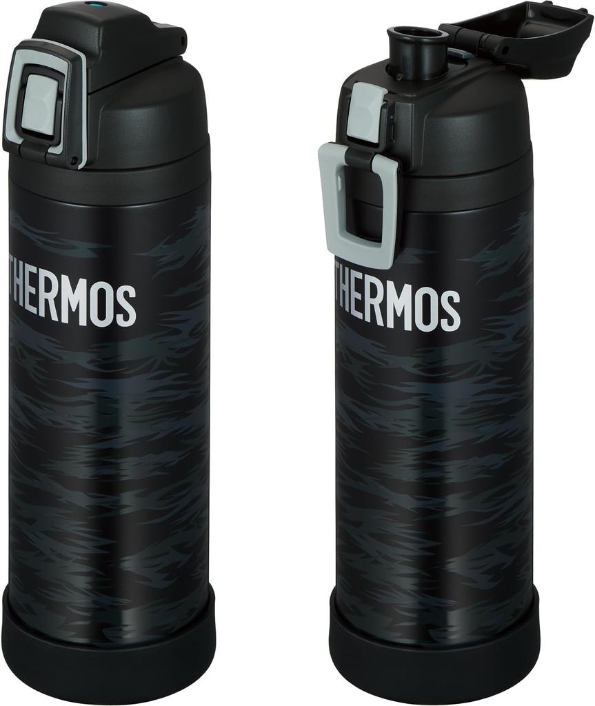Thermos Бутылка для воды с вакуумной изоляцией, спортивная бутылка с ремешком, 1 л, черно-серая, только для холодного хранения, BKGY FJI-1001