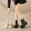 Lace-up With Laces Leather Female Short Shoes Biker Booties Comfortable and Elegant Autumn Women's Ankle Boots Trend 2024 New In