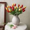 3 Pcs Artificial Tulips Fake Tulip Flowers with Bendable Stems Realistic Faux Tulips for DIY Flower Arrangement Decorations Home Wedding Party