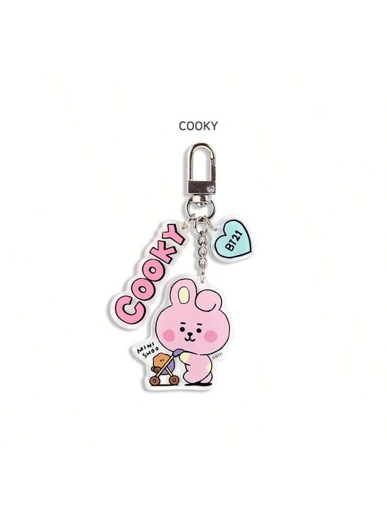 BT21 KPOP Акриловый Мультяшный Брелок, фигурка животного для подвески на сумку, Аксессуары, подарок для фаната ARMY, подарок на день рождения, подарок для пары