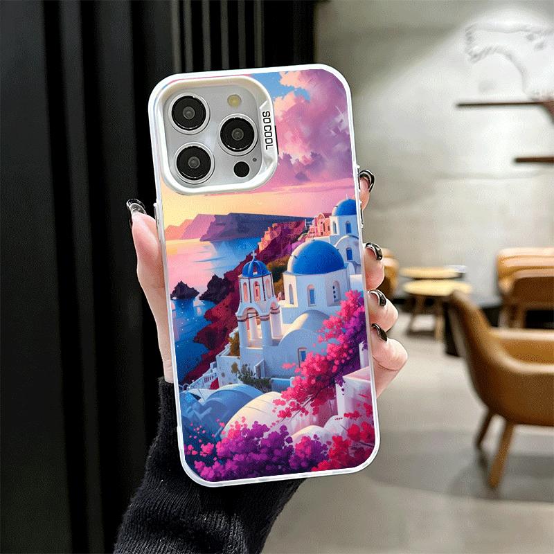 Santorini Greece Summer Shockproof Phone Case for iPhone 18 17 Air 16 16E 15 Pro Max 14 Plus 13 Mini 12 Back Cover Anti Fall Fundas