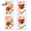 Autumn Window Decals Thanksgiving Static Clings Cartoon Double Turkey Pumpkin Maple Leaf No‑Glue Festival Atmosphere Layout Supplies Glass Decals,