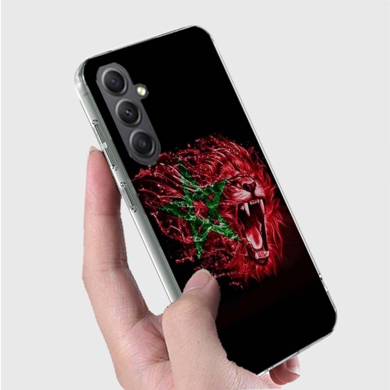 Morocco Flag Soccer Phone Case For Samsung A16 A26 A36 A56 A17 A03S A04S A02S A05S A50S A30 A20 A70S A40 A21 Galaxy Note 20 10 9