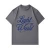 Men's 100% Cotton Crew Neck Short Sleeve T-Shirt, Light Of The World Star Print Casual Comfortable Tee, Breathable Soft Daily Streetwear Top for Every