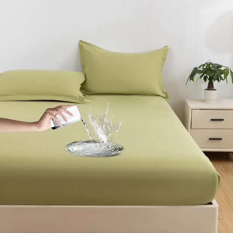 1PC Waterproof Fitted Sheet Soft Comfortable Breathable Bedding 360 Degree Full Surround Mattress Cover for Single Double Bed
